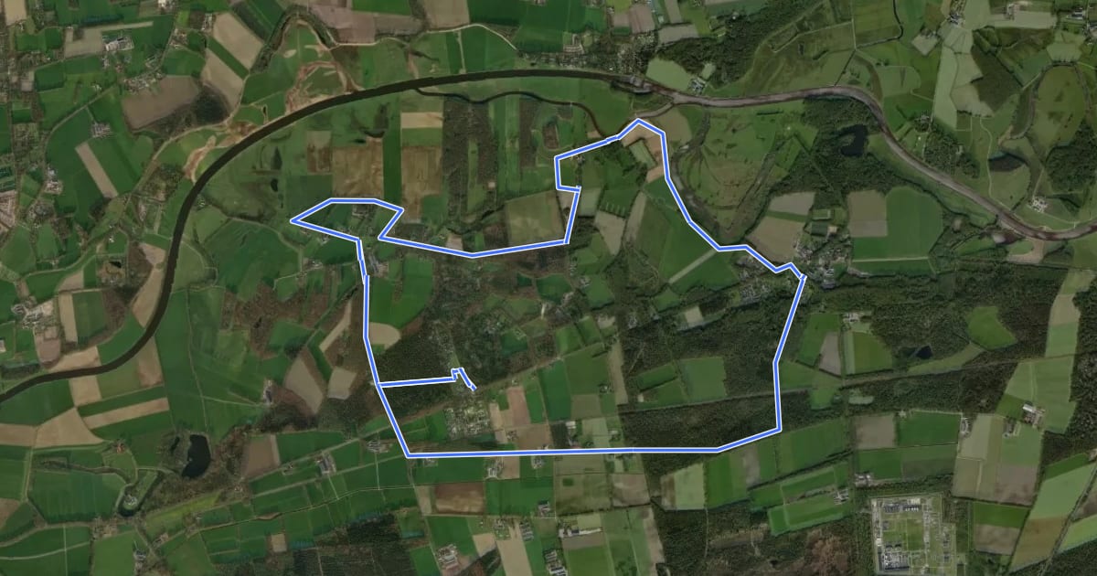 Маршрут WNW Vechtdal - Hessum/Vilsteren - groene route на спутниковом снимке