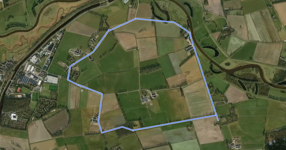 Маршрут WNW Vechtdal - Holthemerbroek - blauwe route на спутниковом снимке