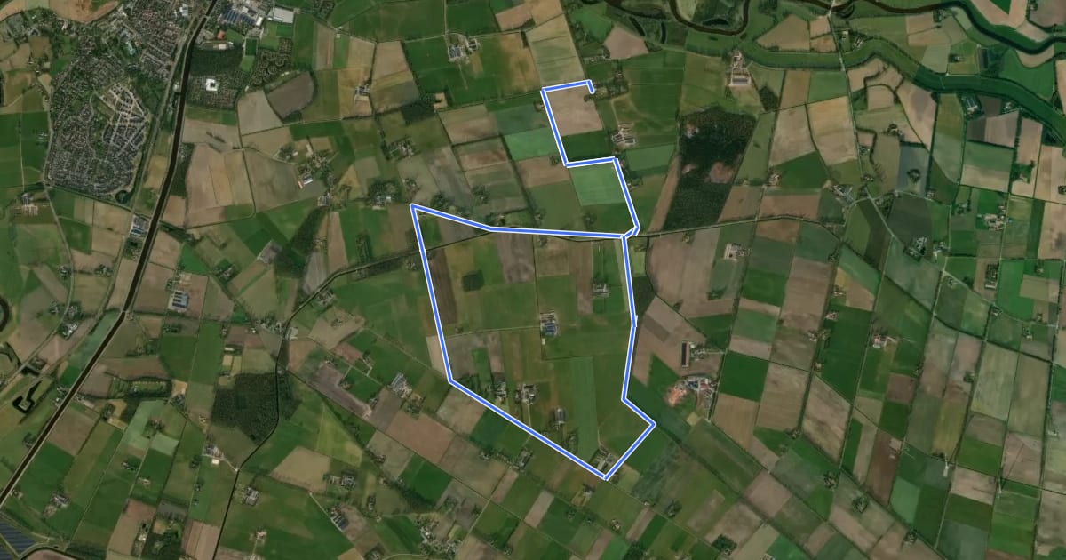 Маршрут WNW Vechtdal - Holthemerbroek - paarse route на спутниковом снимке
