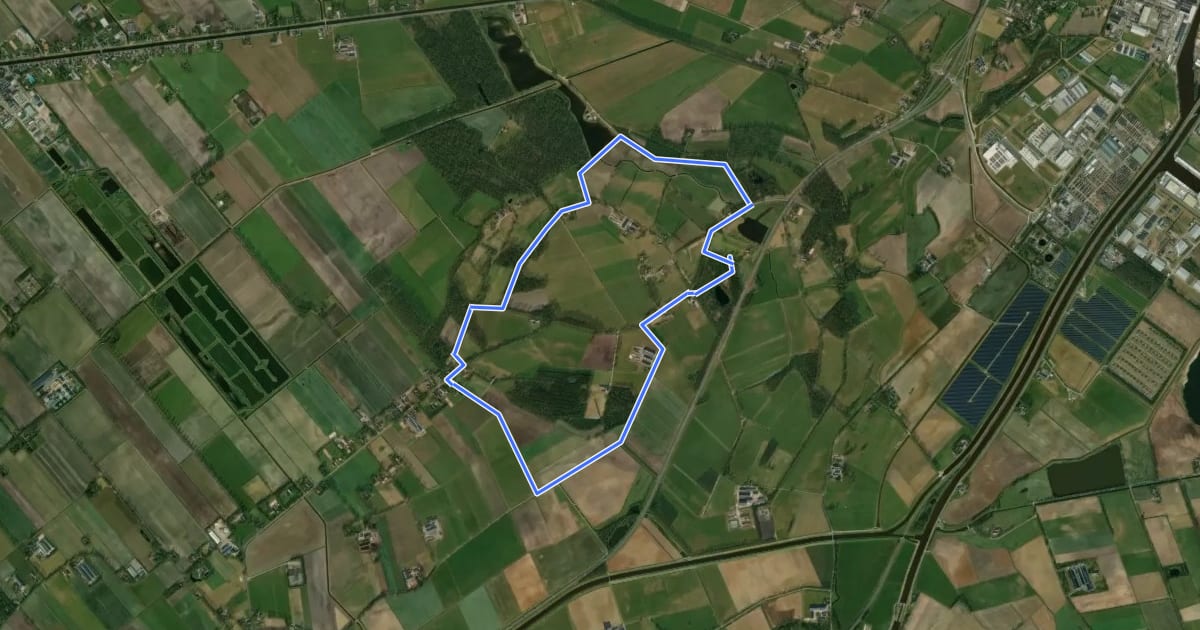 Маршрут WNW Vechtdal - Holthone - rode route на спутниковом снимке