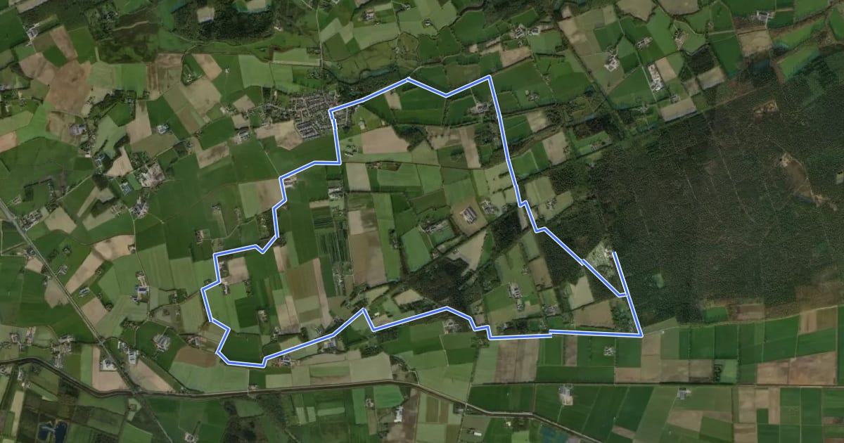 Маршрут WNW Vechtdal - Hoonhorst/Sterrenbosch - oranje route на спутниковом снимке