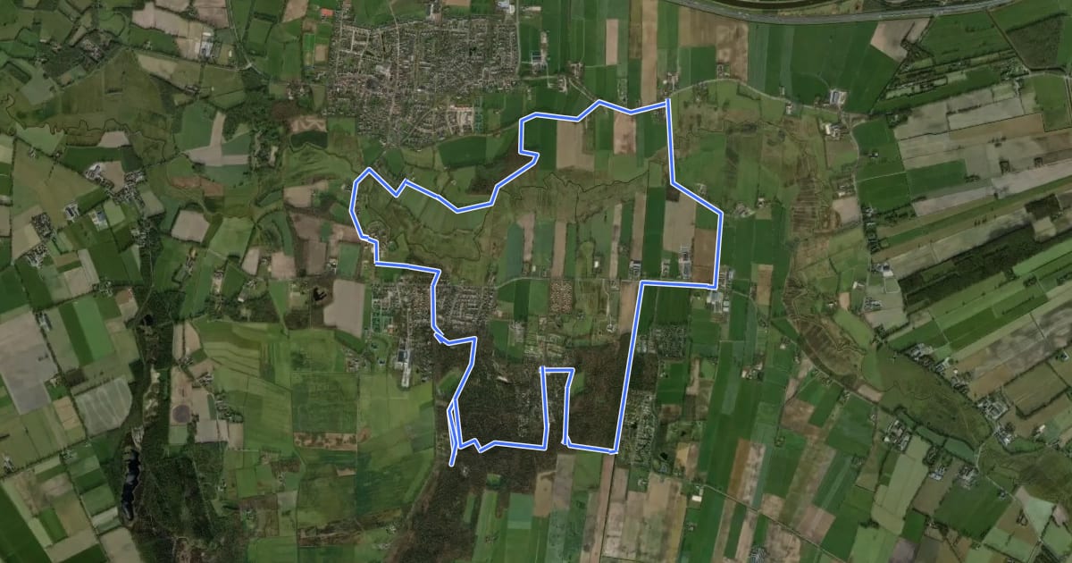 Маршрут WNW Vechtdal -IJhorst/Witte Bergen - groene route на спутниковом снимке