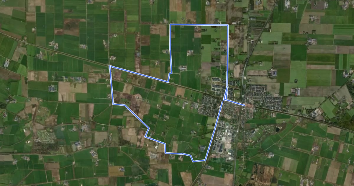 Маршрут WNW Vechtdal - Lemelereveld - gele route на спутниковом снимке