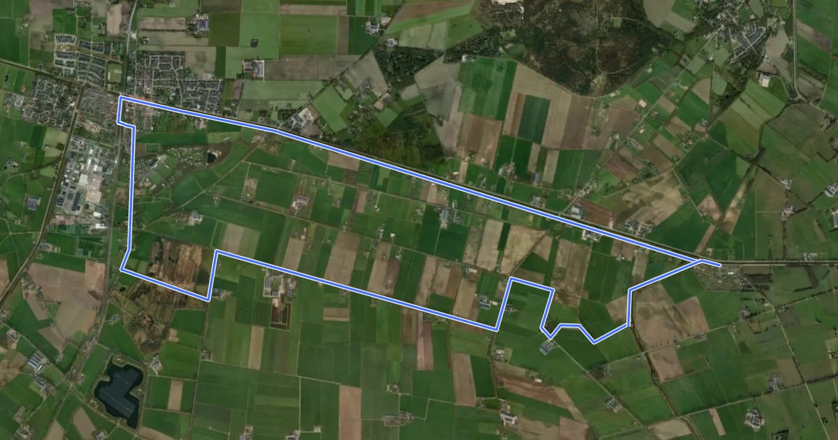 Маршрут WNW Vechtdal - Lemelereveld/West-Dammarkte - blauwe route на спутниковом снимке