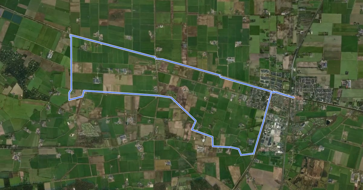 Маршрут WNW Vechtdal - Lemelerveld - rode route на спутниковом снимке