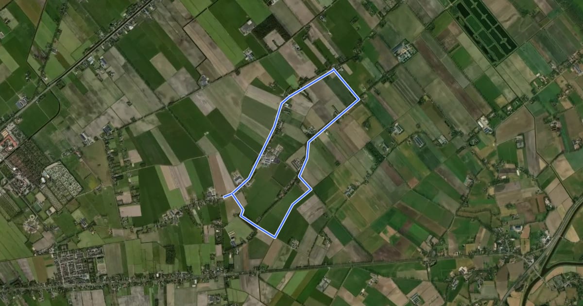 Маршрут WNW Vechtdal - Oud Lutten -blauwe route на спутниковом снимке