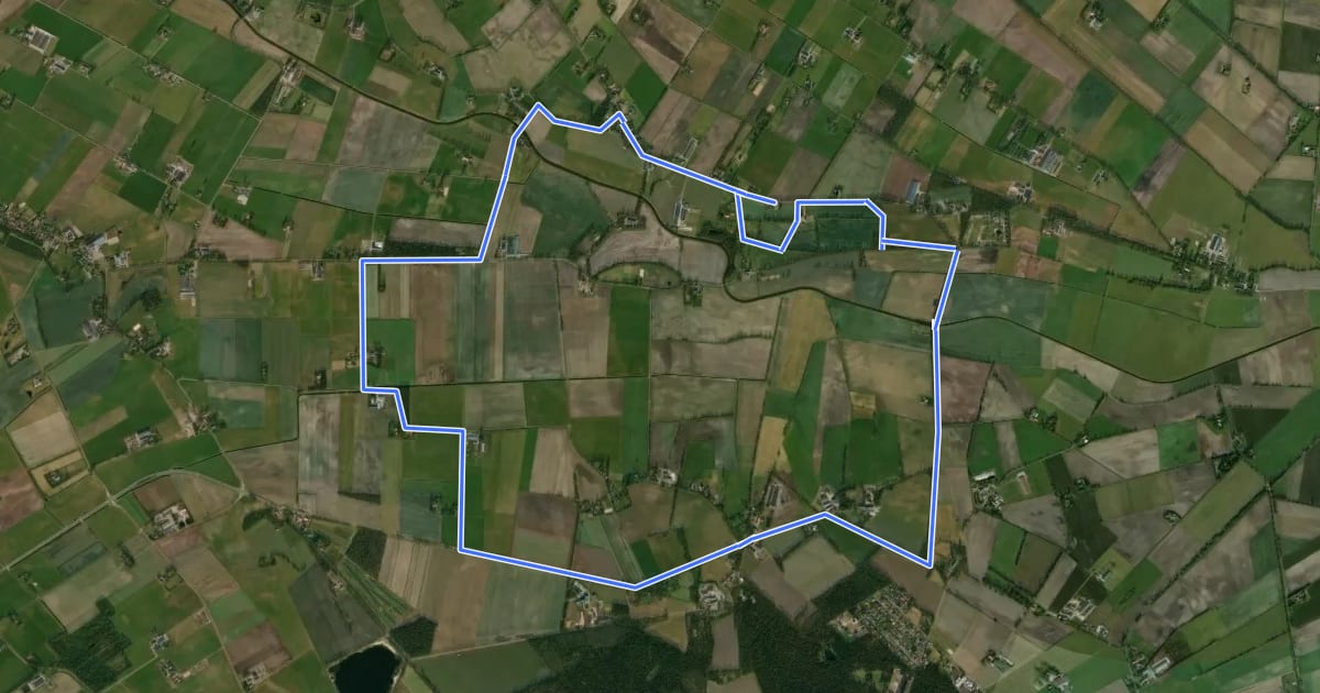 Маршрут WNW Vechtdal - Radewijk - groene route на спутниковом снимке