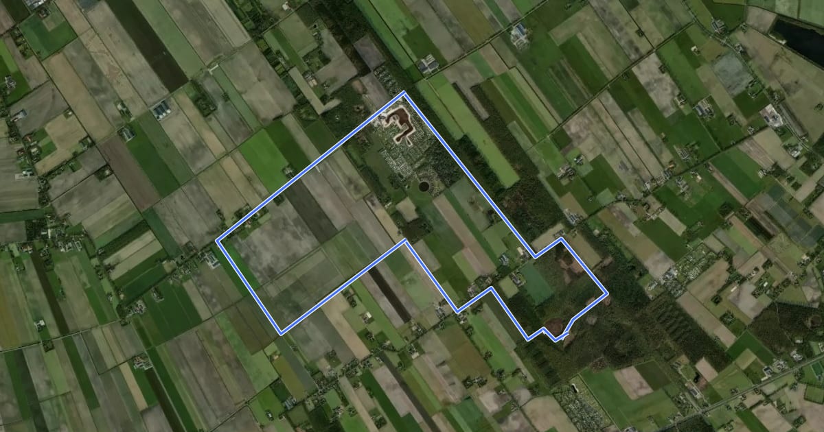 Маршрут WNW Vechtdal - Rheezerveen -oranje route на спутниковом снимке
