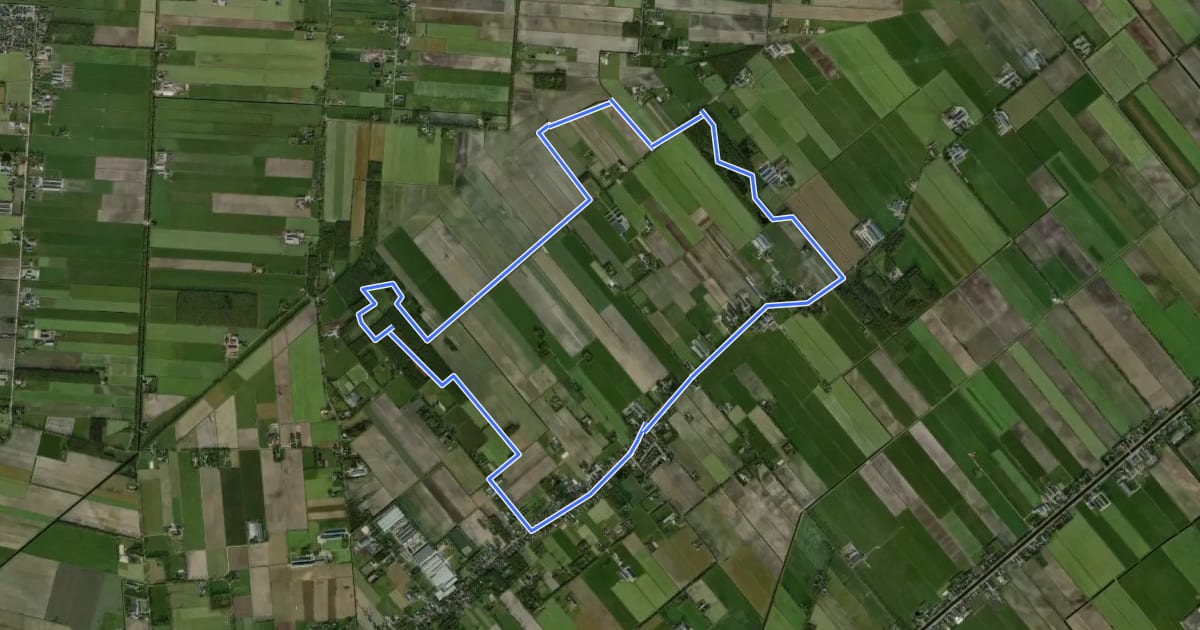 Маршрут WNW Vechtdal - Schuinesloot - rode route на спутниковом снимке