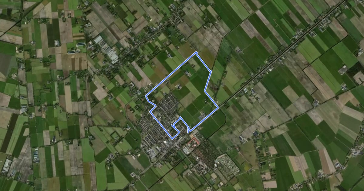 Маршрут WNW Vechtdal - Slagharen - blauwe route на спутниковом снимке
