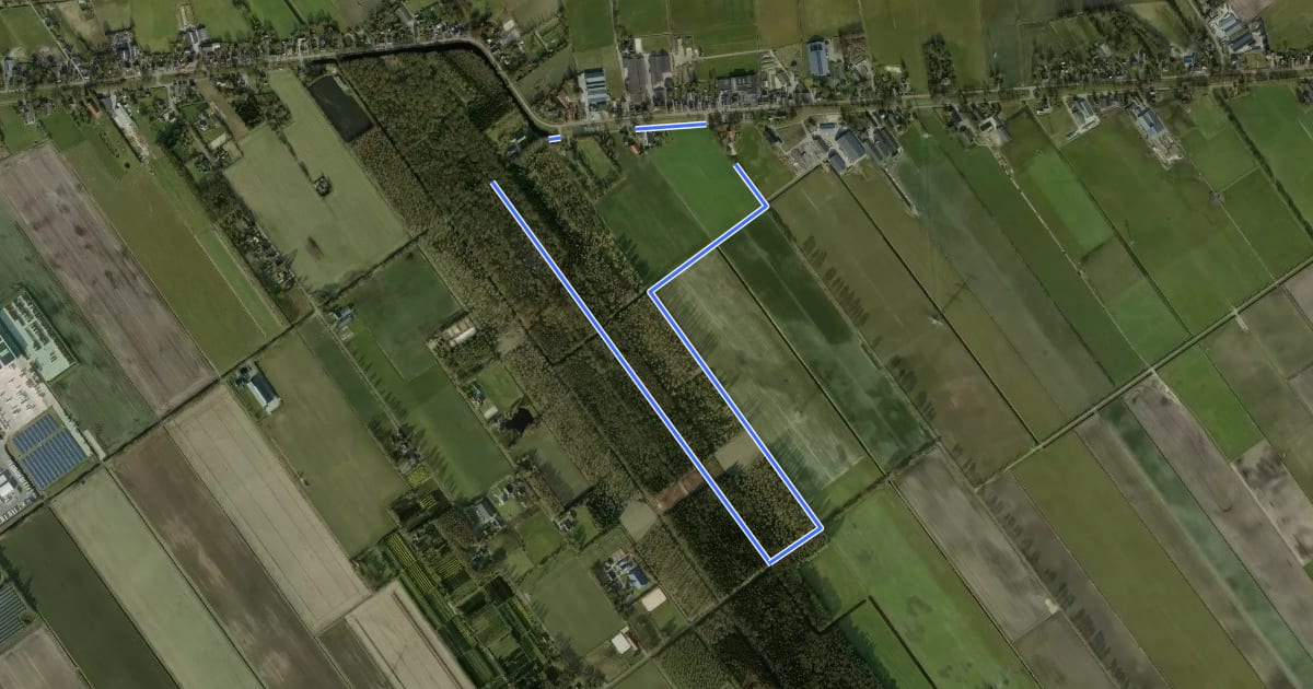 Маршрут WNW Vechtdal - Sluis 7 -groene route на спутниковом снимке
