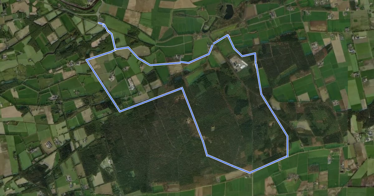 Маршрут WNW Vechtdal - Station Dalfsen - blauwe route на спутниковом снимке
