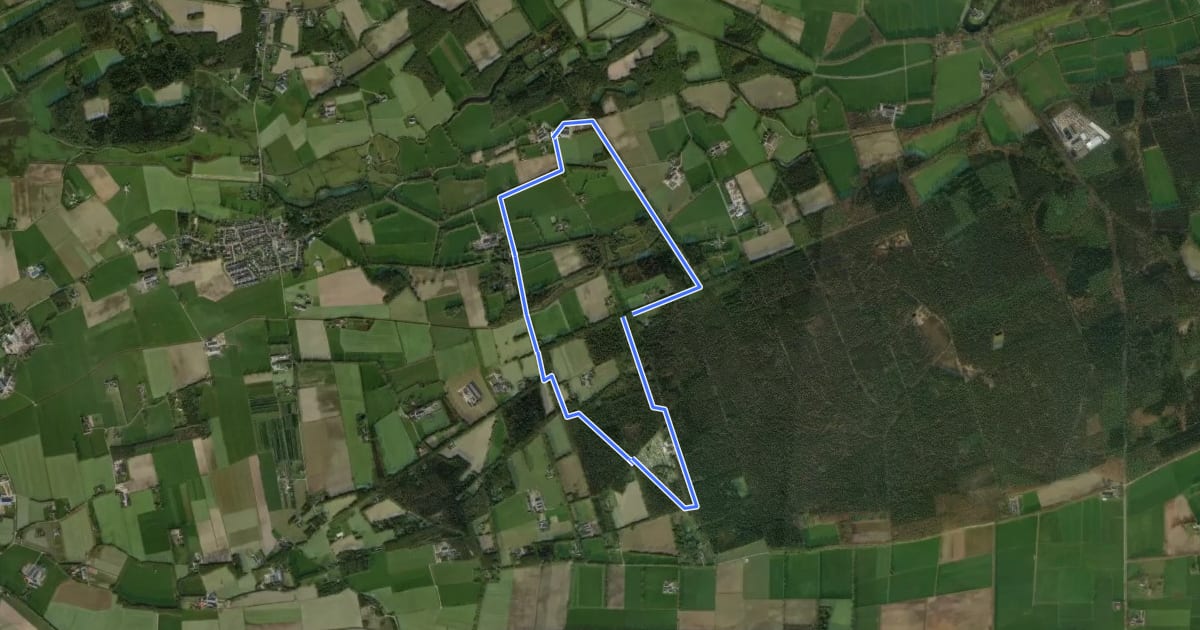 Маршрут WNW Vechtdal - Sterrenbosch - gele route на спутниковом снимке
