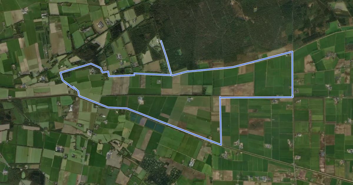 Маршрут WNW Vechtdal - Sterrenbosch - paarse route на спутниковом снимке