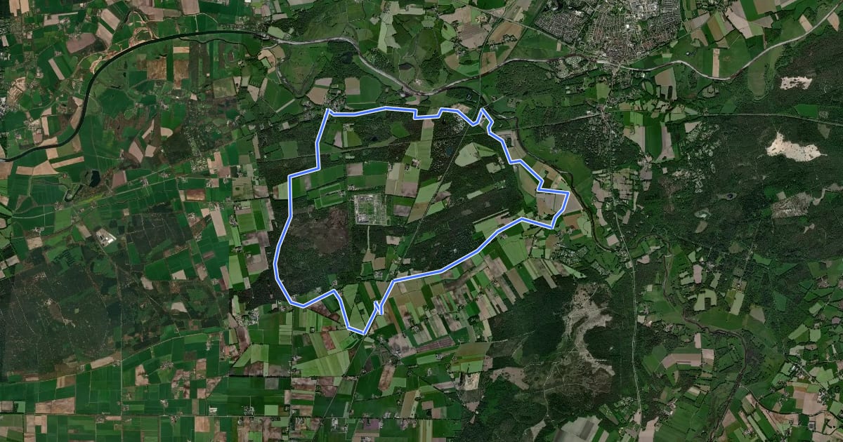 Маршрут WNW Vechtdal - Vilsteren -gele route на спутниковом снимке