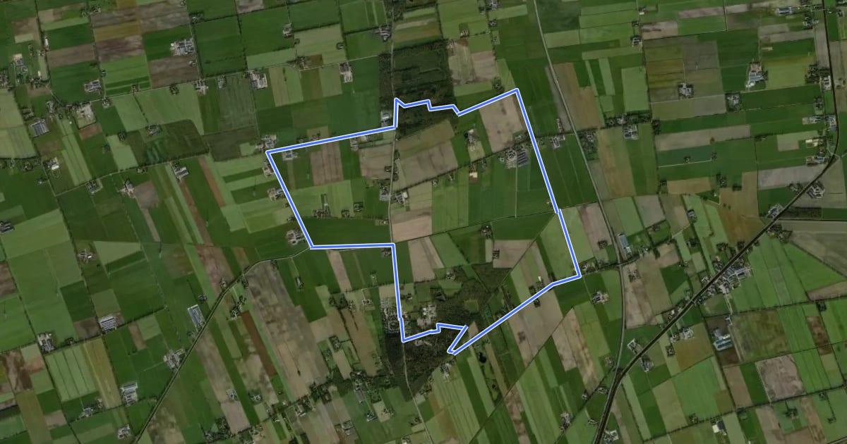 Маршрут WNW Vechtdal - Witharen - groene route на спутниковом снимке