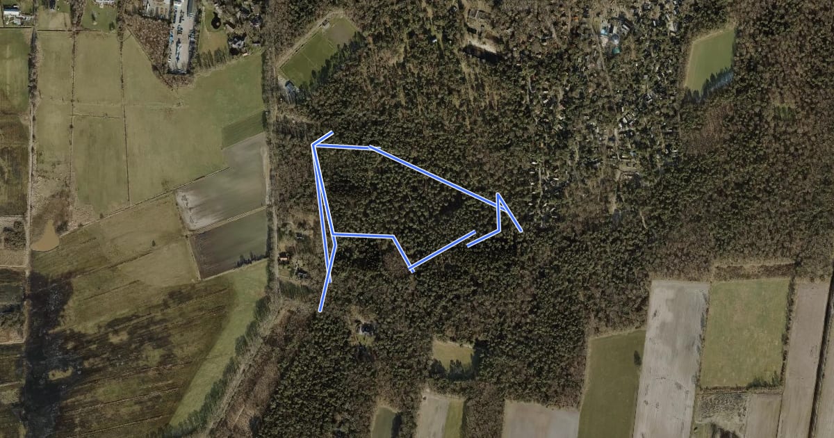 Маршрут WNW Vechtdal - Witte Bergen - oranje route на спутниковом снимке