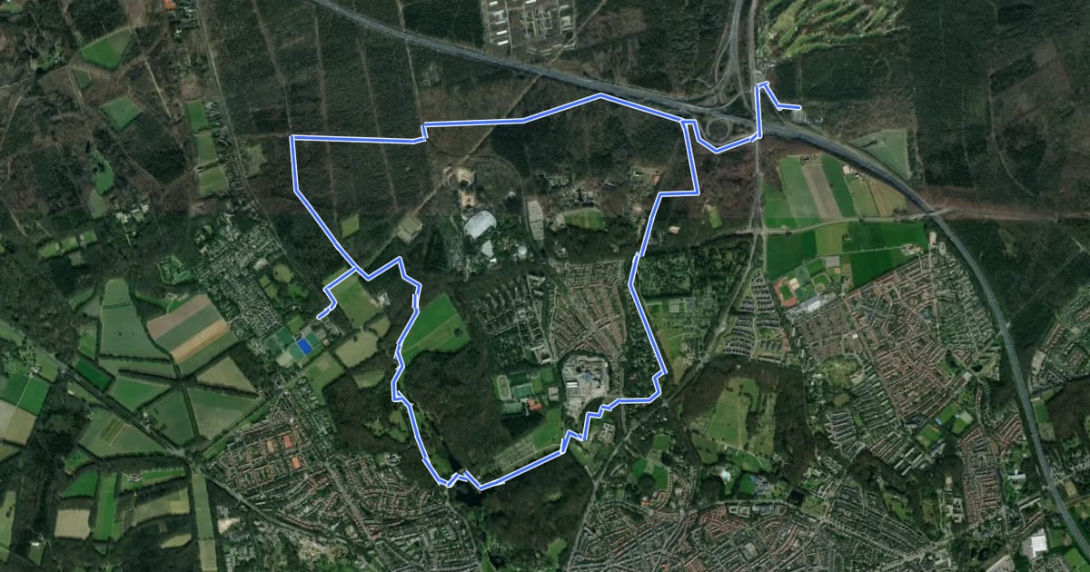 Маршрут WNW Veluwe - Arnhem-Noord/Mountainbikemuseum/Zypendaal - paarse route на спутниковом снимке