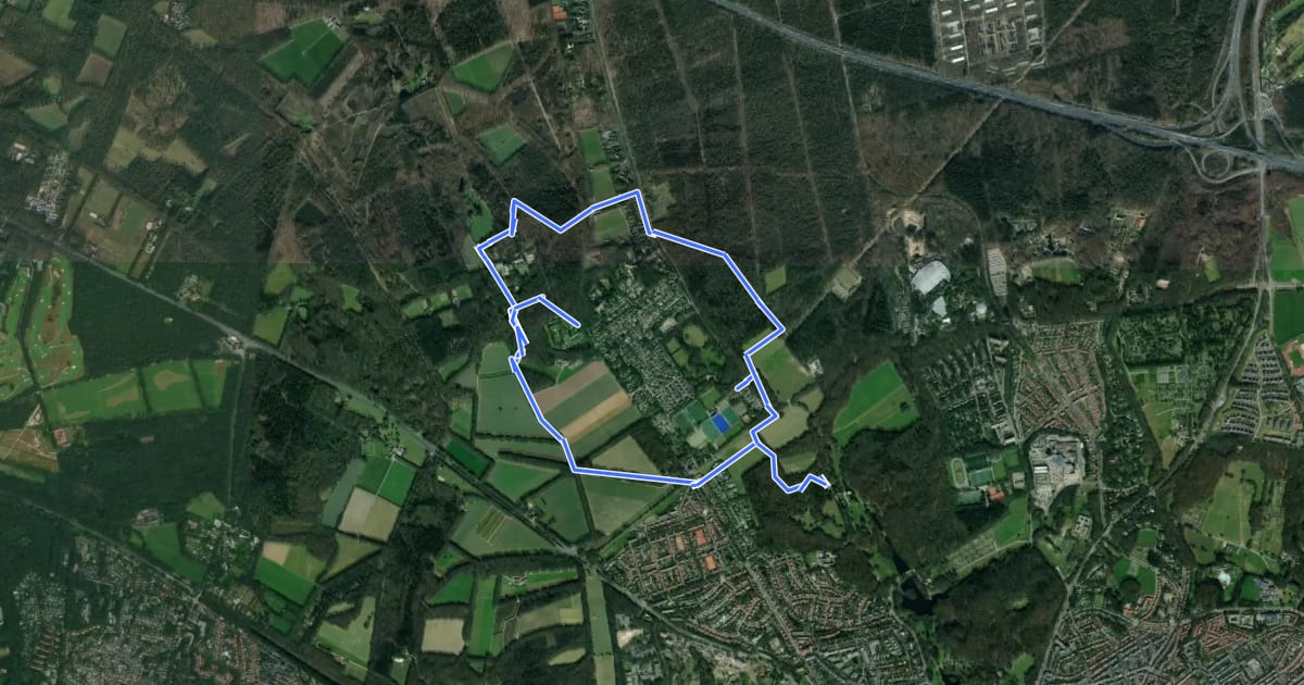 Маршрут WNW Veluwe - Bakenberg/Mountainbikemuseum/Zypendaal - blauwe route на спутниковом снимке