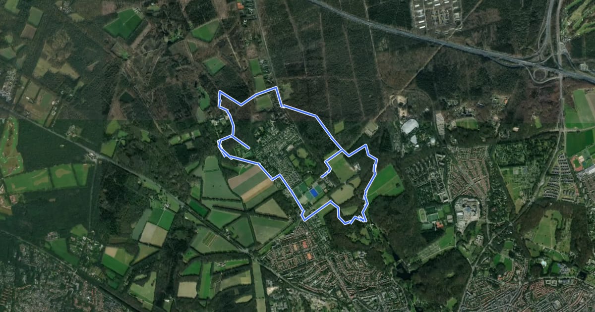 Маршрут WNW Veluwe - Bakenberg/Mountainbikemuseum/Zypendaal - groene route на спутниковом снимке