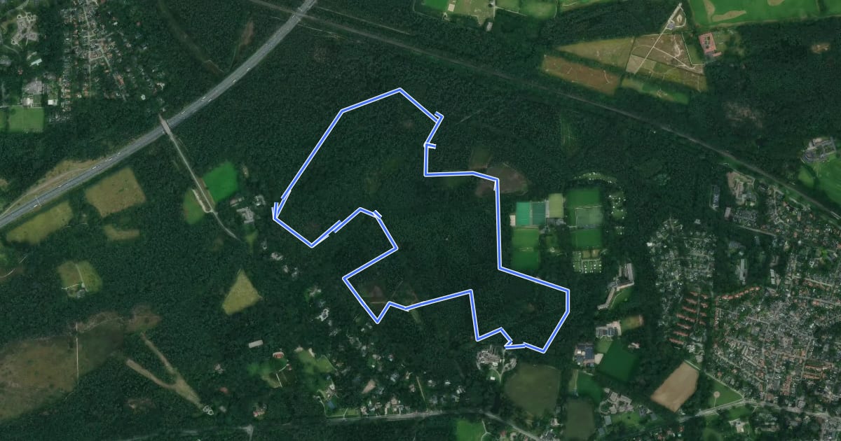 Маршрут WNW Veluwe - Bilderberg - groene route на спутниковом снимке