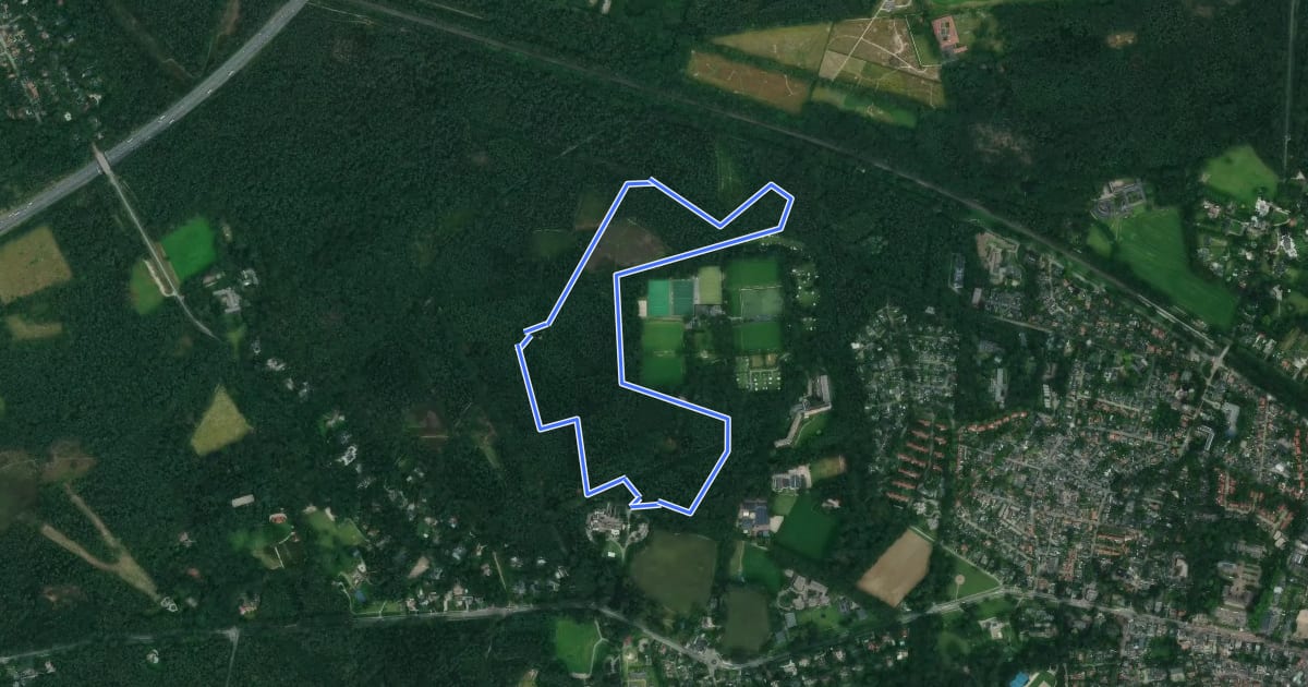 Маршрут WNW Veluwe - Bilderberg - rode route на спутниковом снимке