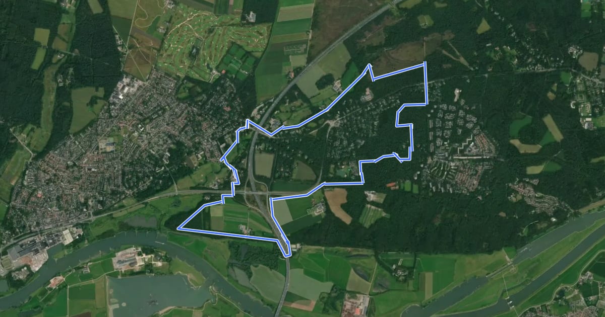 Маршрут WNW Veluwe - Doorwerth - oranje route на спутниковом снимке