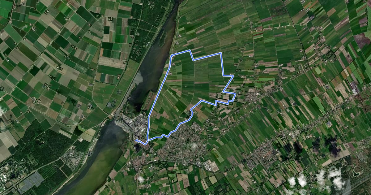 Маршрут WNW Veluwe - Elburg-Haven - rode route на спутниковом снимке