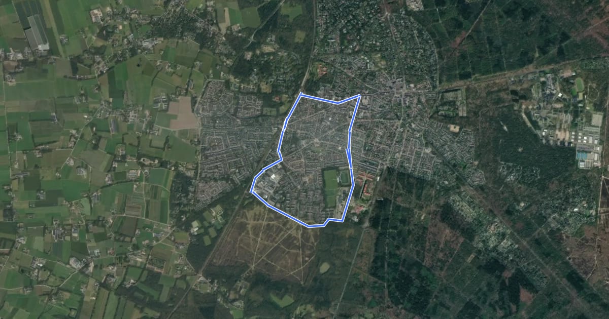 Маршрут WNW Veluwe - Ermelo-Station - bkauwe route на спутниковом снимке