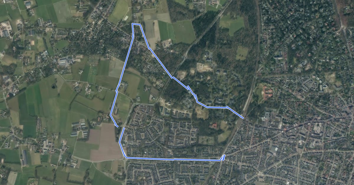 Маршрут WNW Veluwe - Ermelo-Station - rode route на спутниковом снимке