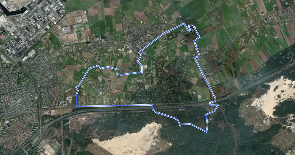 Маршрут WNW Veluwe - Hulshorsterzand - groene route на спутниковом снимке