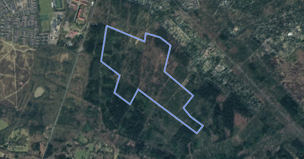 Маршрут WNW Veluwe - Indianenbos - gele route на спутниковом снимке