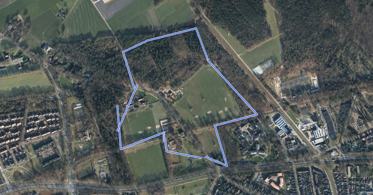 Маршрут WNW Veluwe - Kernhem - groene route на спутниковом снимке