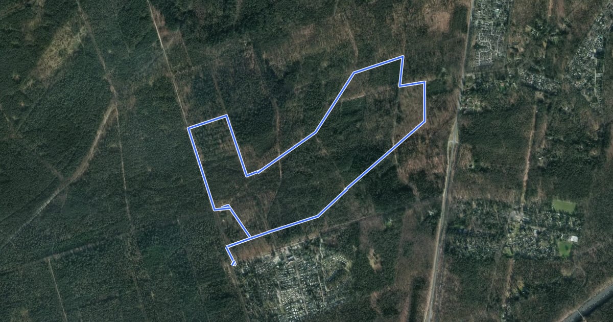 Маршрут WNW Veluwe - Lierderbos - rode route на спутниковом снимке