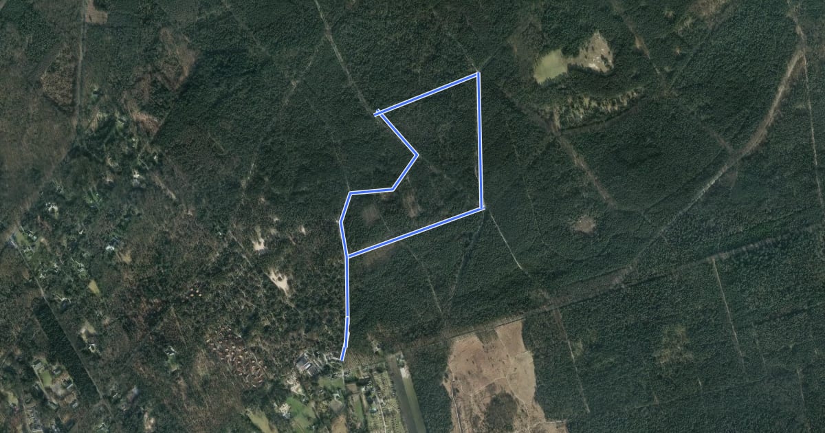 Маршрут WNW Veluwe -Miggelenberg - groene route на спутниковом снимке