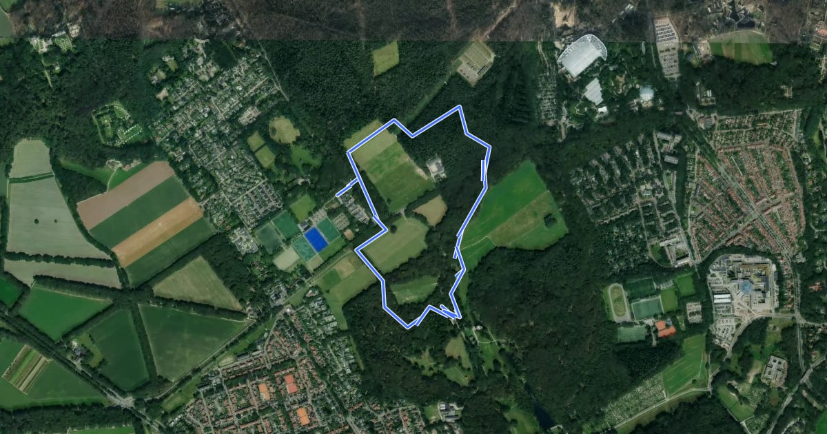 Маршрут WNW Veluwe - Mountainbikemuseum/Zypendaal - rode route на спутниковом снимке