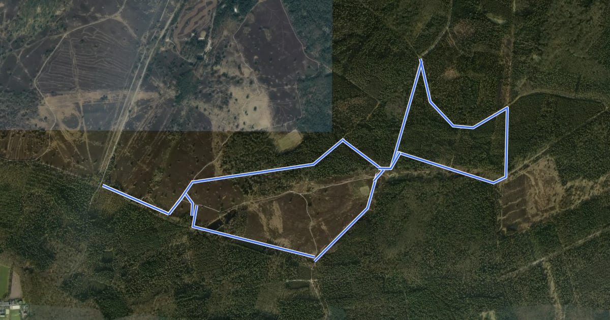 Маршрут WNW Veluwe - Noorderheide - blauwe route на спутниковом снимке