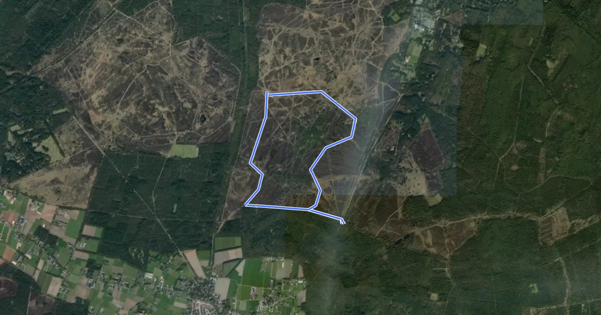 Маршрут WNW Veluwe - Noorderheide - rode route на спутниковом снимке