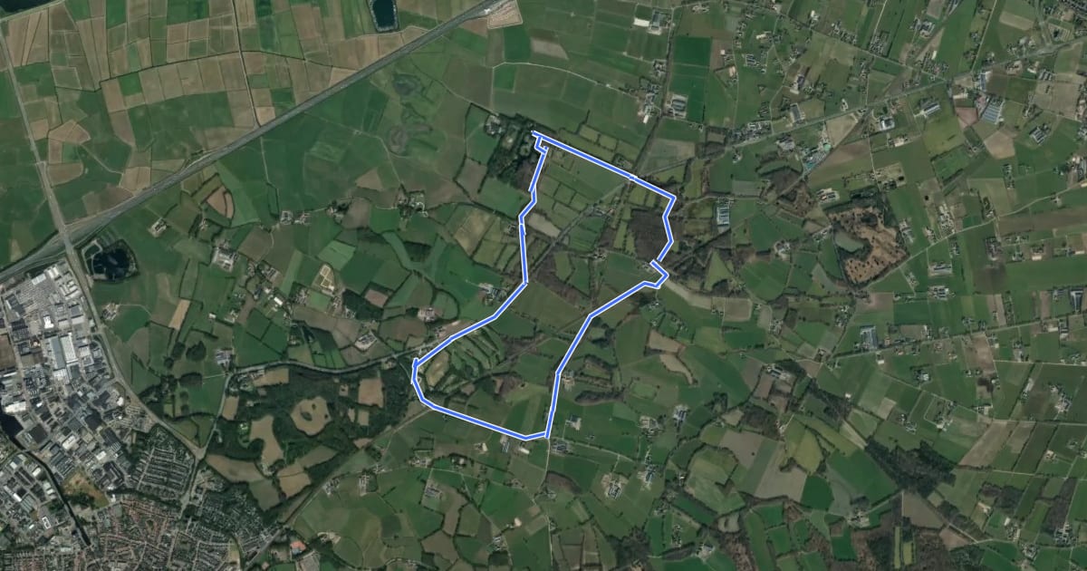 Маршрут WNW Veluwe - Oldenaller - groene route на спутниковом снимке