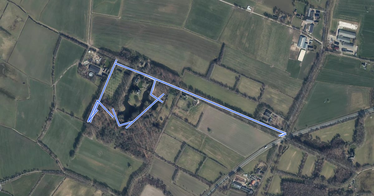 Маршрут WNW Veluwe - Oldenaller - oeanje route на спутниковом снимке