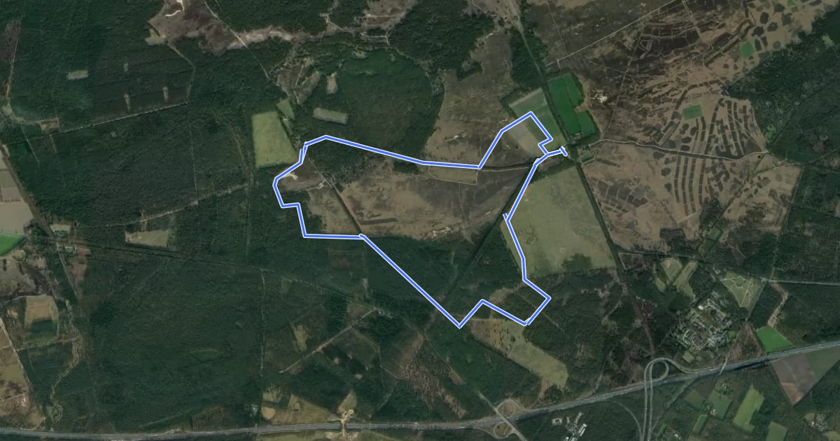 Маршрут WNW Veluwe - Oud-Reemst - gele route на спутниковом снимке