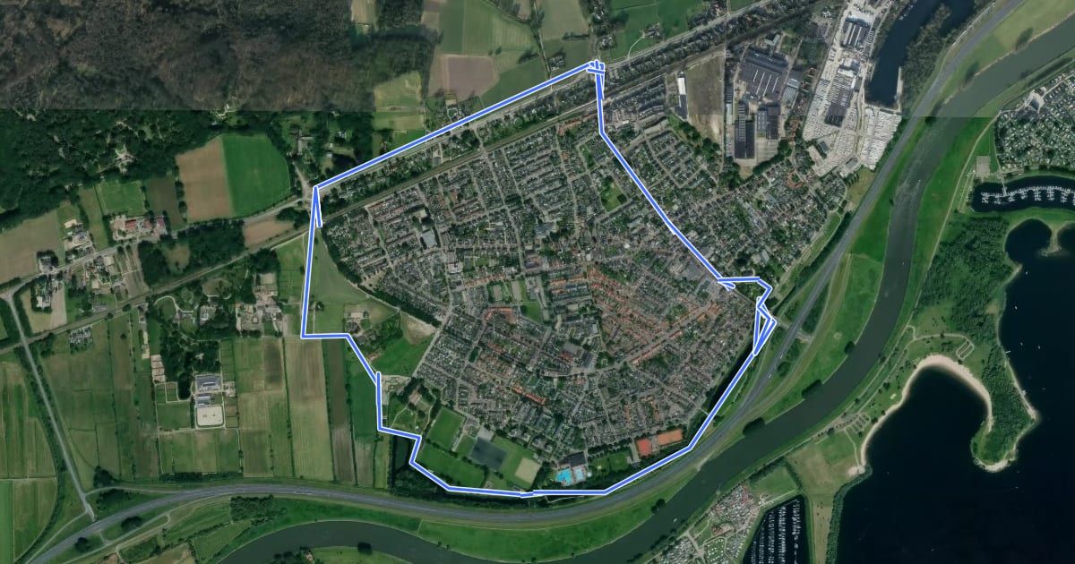 Маршрут WNW Veluwe - Rheden-Station - groenee route на спутниковом снимке