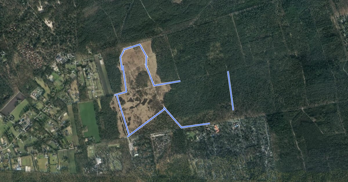 Маршрут WNW Veluwe - Schenkenshul - rode route на спутниковом снимке