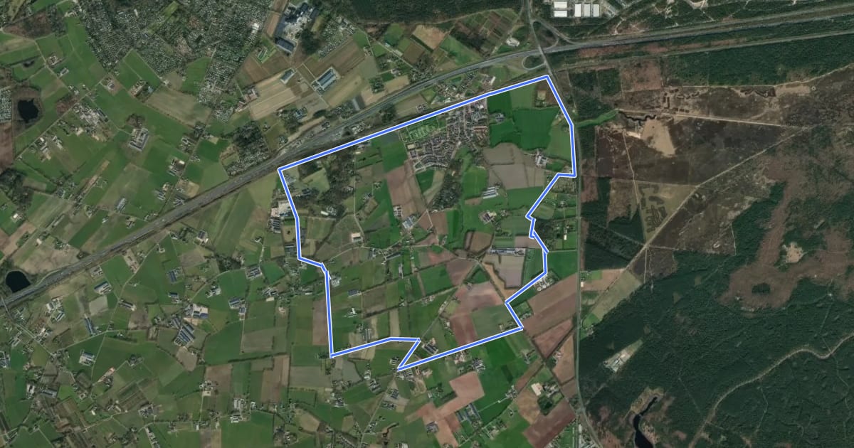 Маршрут WNW Veluwe - Stroe - grijze route на спутниковом снимке
