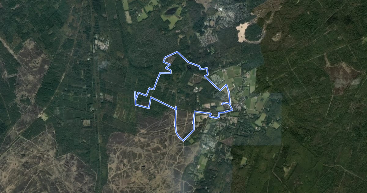 Маршрут WNW Veluwe - Vierhouten - rode route на спутниковом снимке