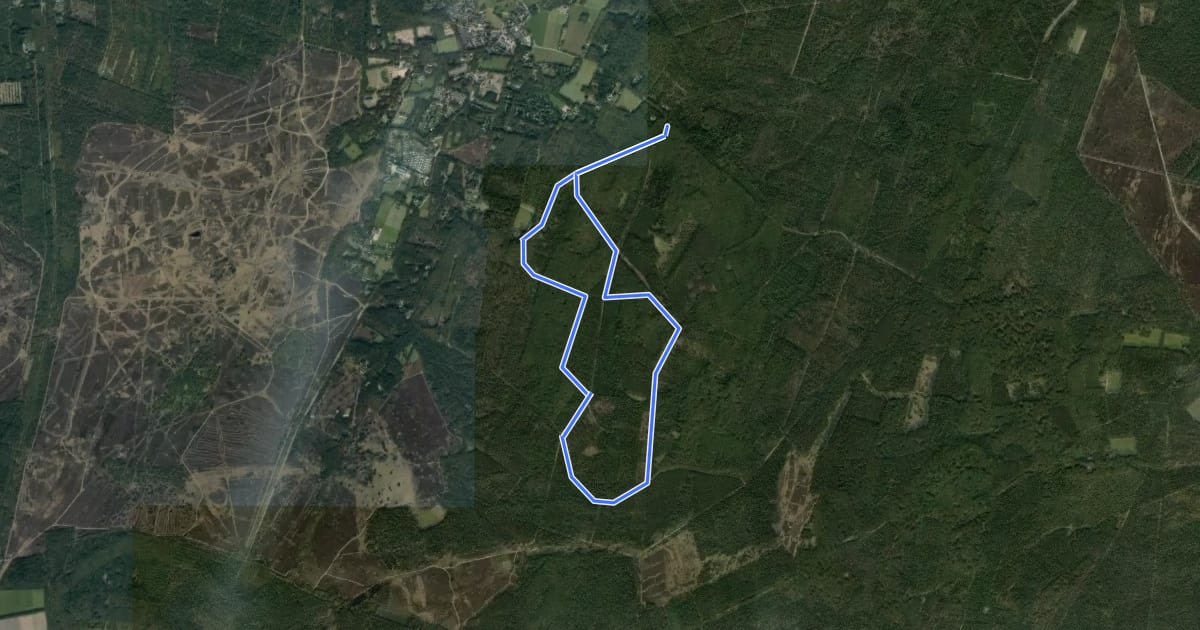 Маршрут WNW Veluwe - Vierhouterbos - oranje route на спутниковом снимке