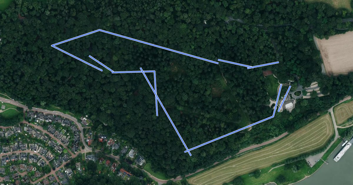 Маршрут WNW Veluwe - Westerbouwing - gele route на спутниковом снимке