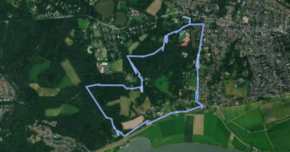 Маршрут WNW Veluwe - Westerbouwing/Hartenstein - oranje route на спутниковом снимке