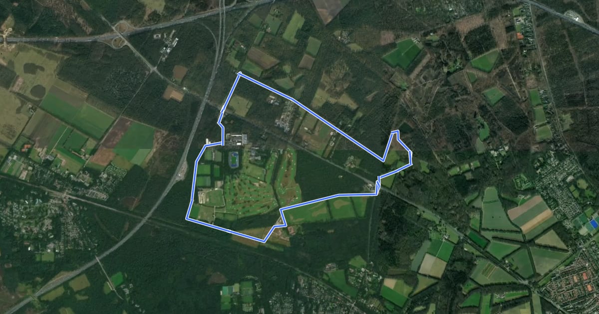 Маршрут WNW Veluwe - Westerheide/Papendal - groene route на спутниковом снимке