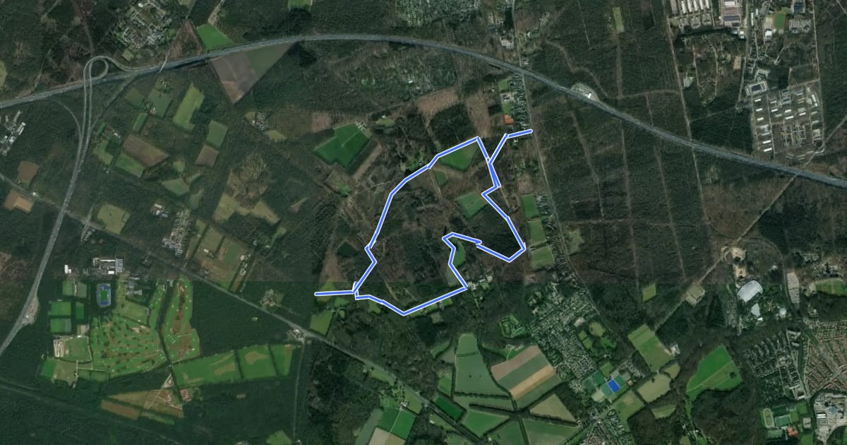 Маршрут WNW Veluwe - Westerheide/Schaarsbergen - oranje route на спутниковом снимке